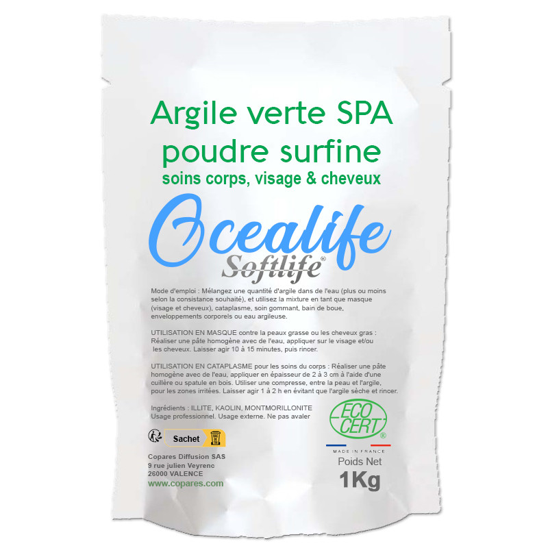 Argile verte enveloppement SPA poudre 1Kg