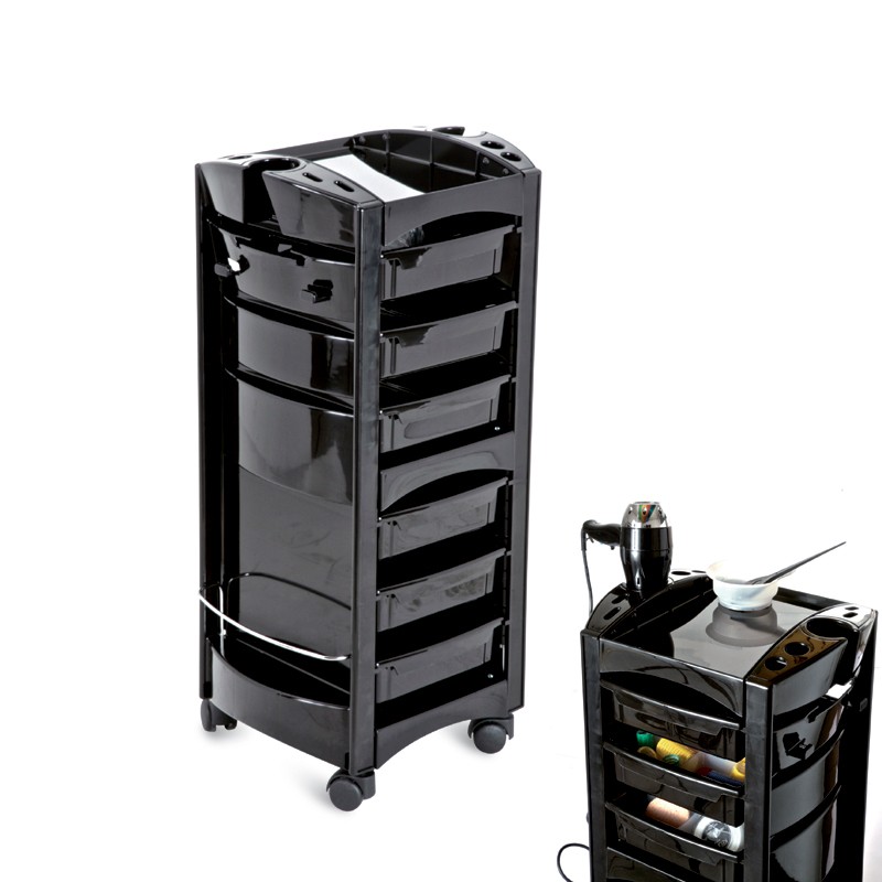 Table de service Friend 6 tiroirs noire